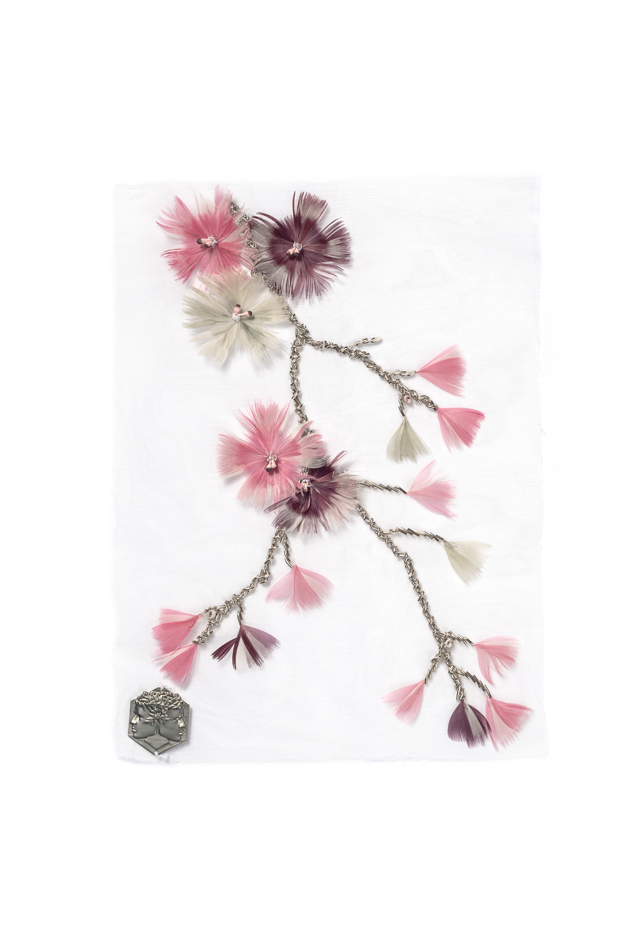 Echantillon plumasserie, silver sakura. Couleur : Rose, Violet Catégorie : Vegetal